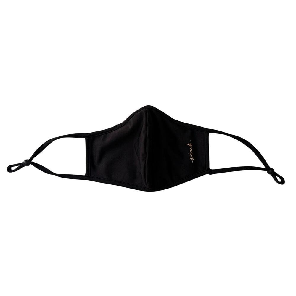 VS Pink Solid Black Face Mask